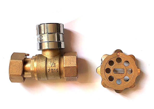 Brass magnetic lockable ball valve NR-L039