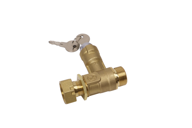 Brass anti-thief angle ball valve with compression connection end NR-L045