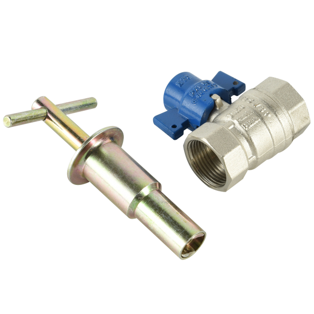 Brass nickel plated ball valve with lockable aluminium butterfly handle NR-L021