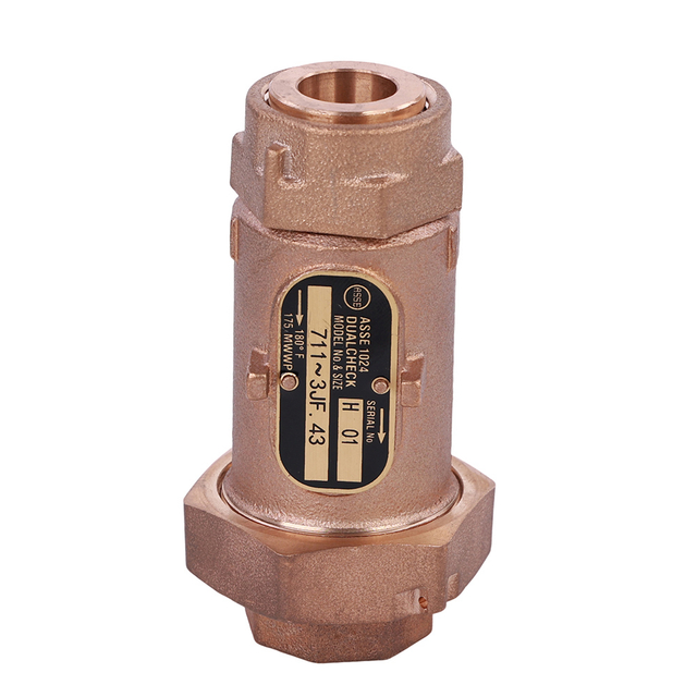 Lead free bronze dual cartridge check valve NR-C012