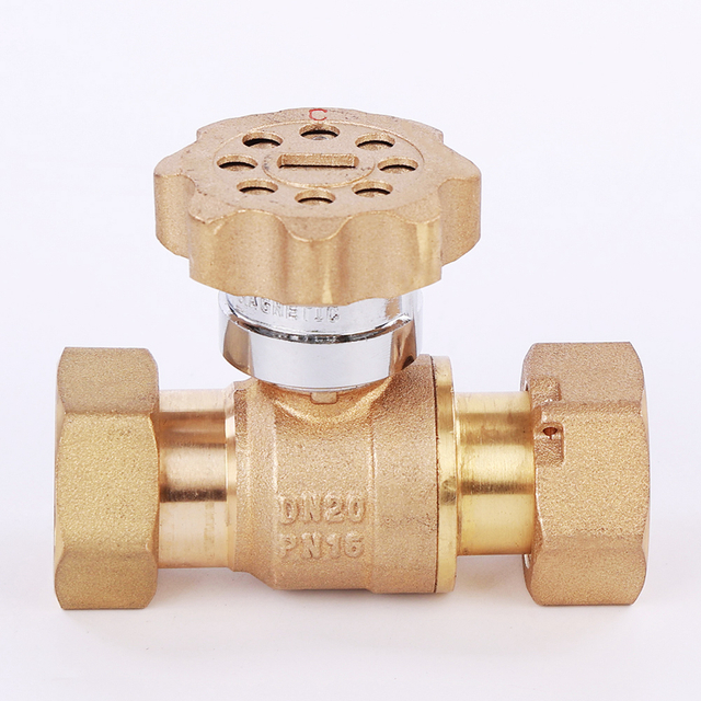 Brass magnetic lockable ball valve NR-L039