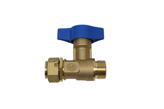 Brass anti-thief angle ball valve with compression connection end NR-L045
