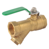Brass variant ball valve with Y strainer NR-C008