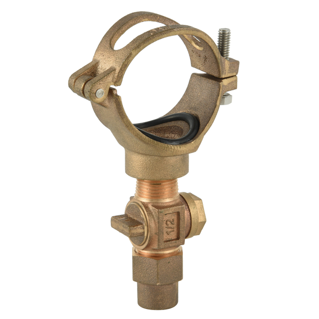 Bronze Clamp Saddle with Corporation Stops NR-F010