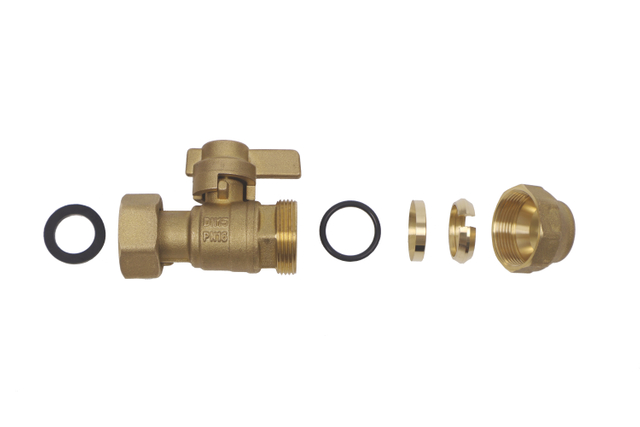 Brass lockable ball valve with compression end NR-L056