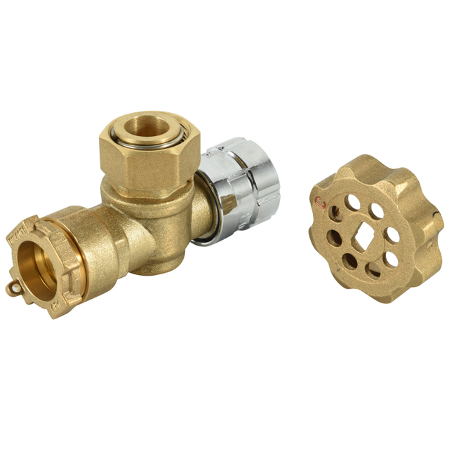 Brass angle Magnetic Lockable Ball Valve NR-L012