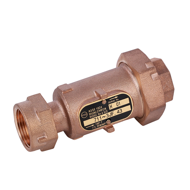 Lead free bronze dual cartridge check valve NR-C012