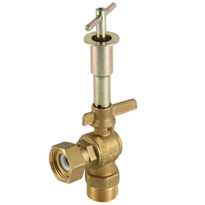 Brass angle brass lockable ball valve with non-return valve NR-L035