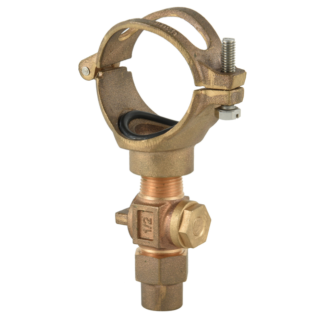 Bronze Clamp Saddle with Corporation Stops NR-F010