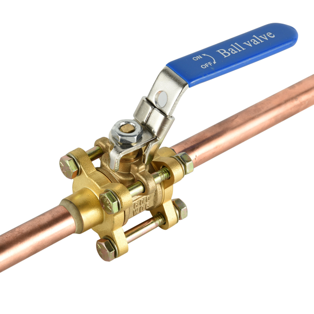  3-piece medical Brass ball valve with copper tube NR-B025