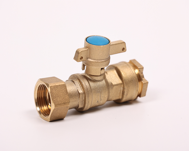 Brass straight lockable ball valve with Compression end NR-L008