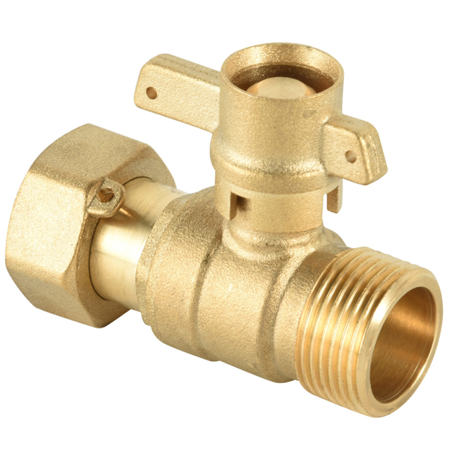 Brass straight lockable ball valve NR-L013
