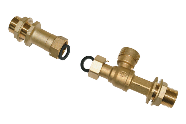 Brass lockable ball valve and expansion nipple NR-L025