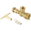 Brass angle double security lockable ball valve NR-L002