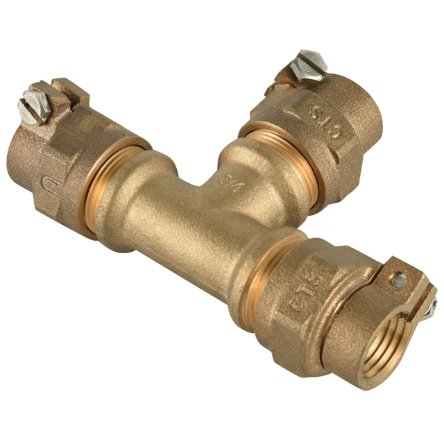 Lead free Bronze Tee connector with pack joint nut - NR-I014