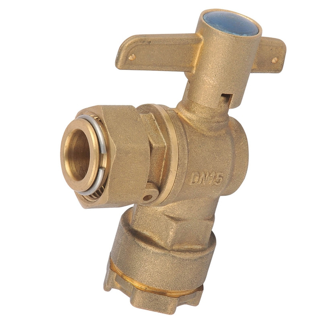 Brass angle lockable ball valve NR-L020