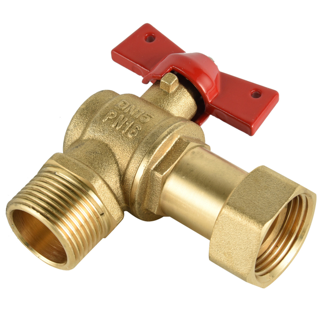 Brass angle ball valve with butterfly aluminium handle NR-B037