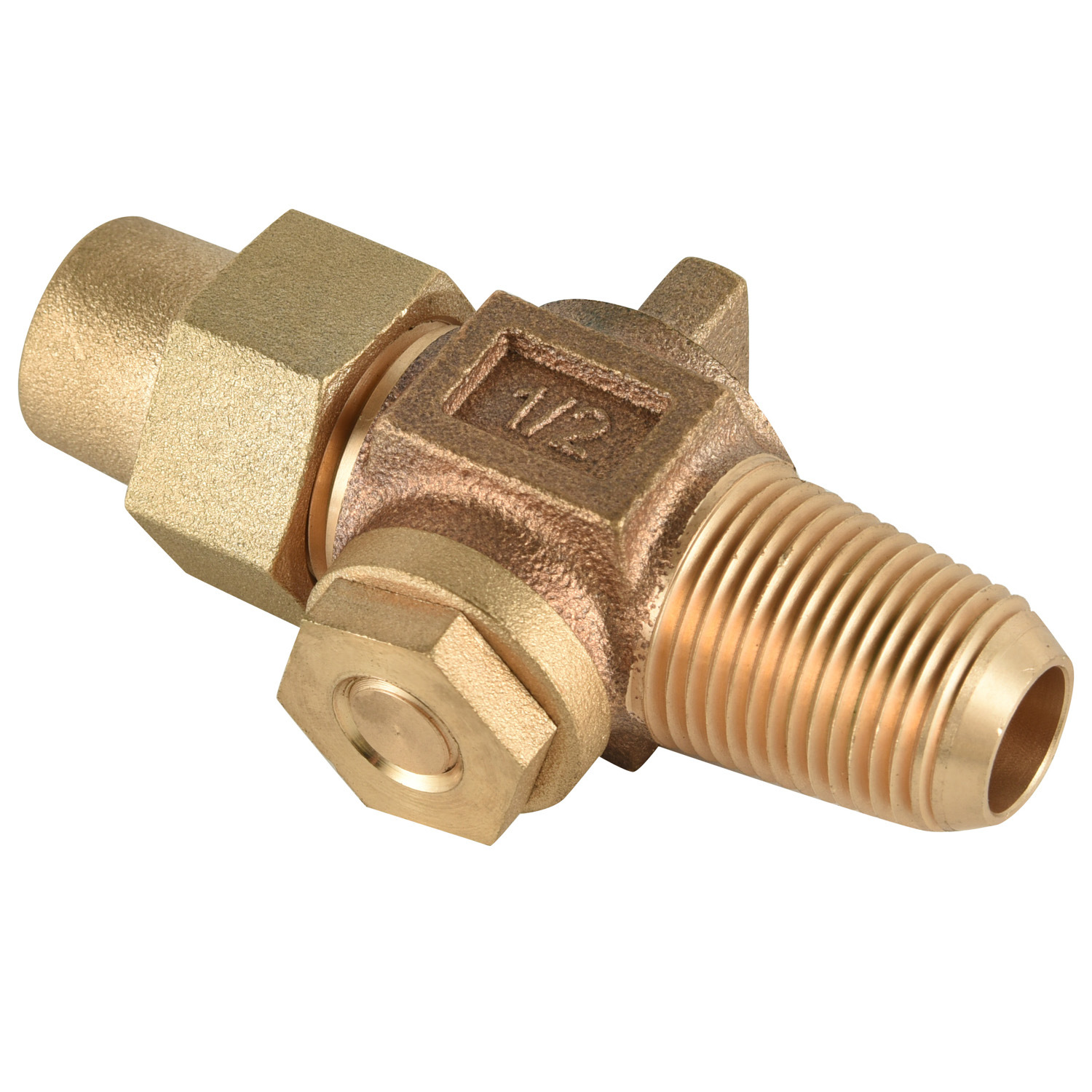 Brass corporation stop valve for waterworks